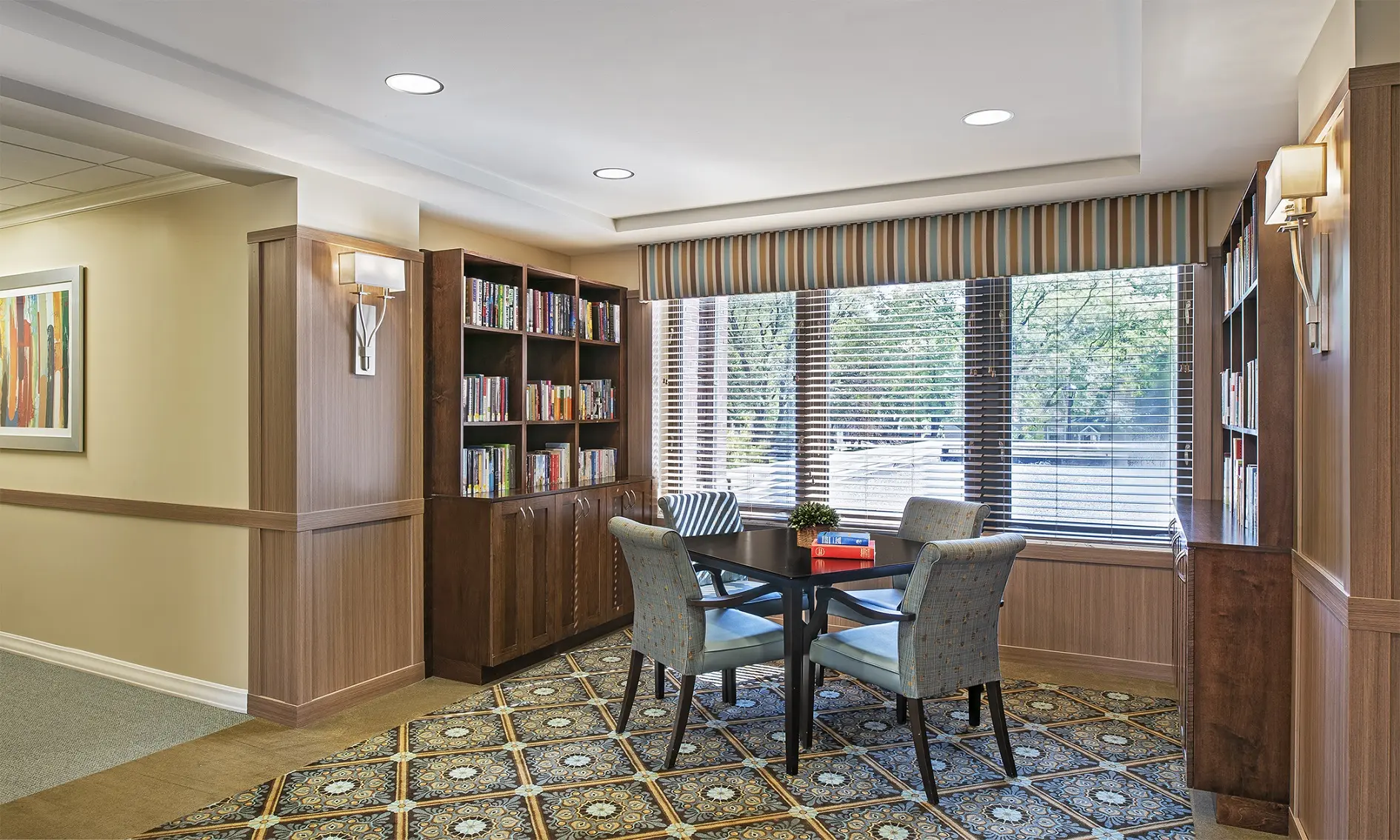 Activity room at American House Cottage Grosse Pointe Assisted Living