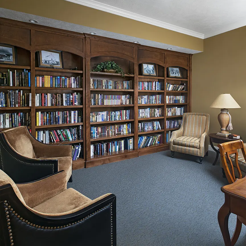 Library at American House Jenison Assisted Living