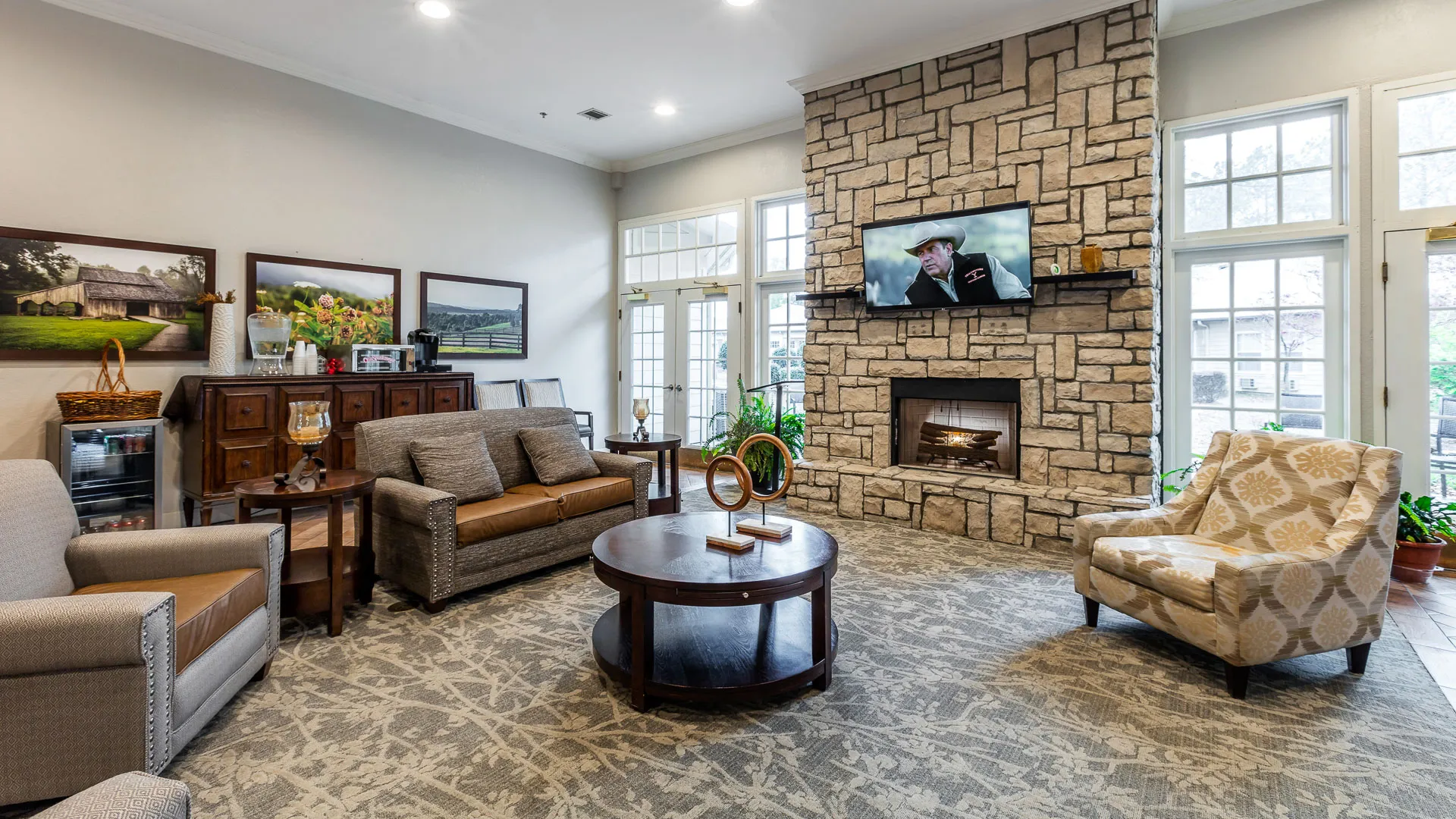 American House Bartlett cozy lobby