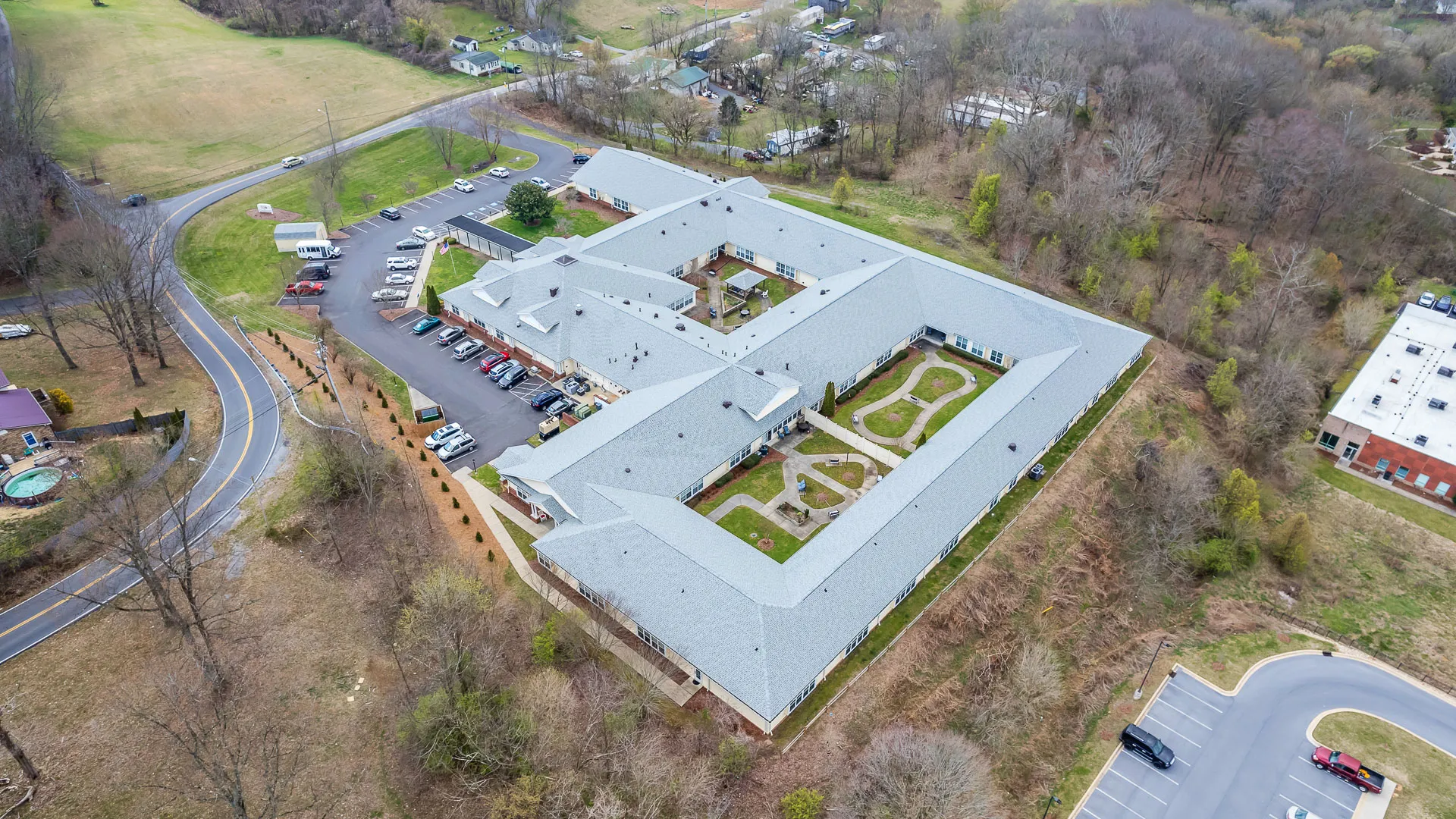 American House Bristol assisted living and memory care campus aerial view