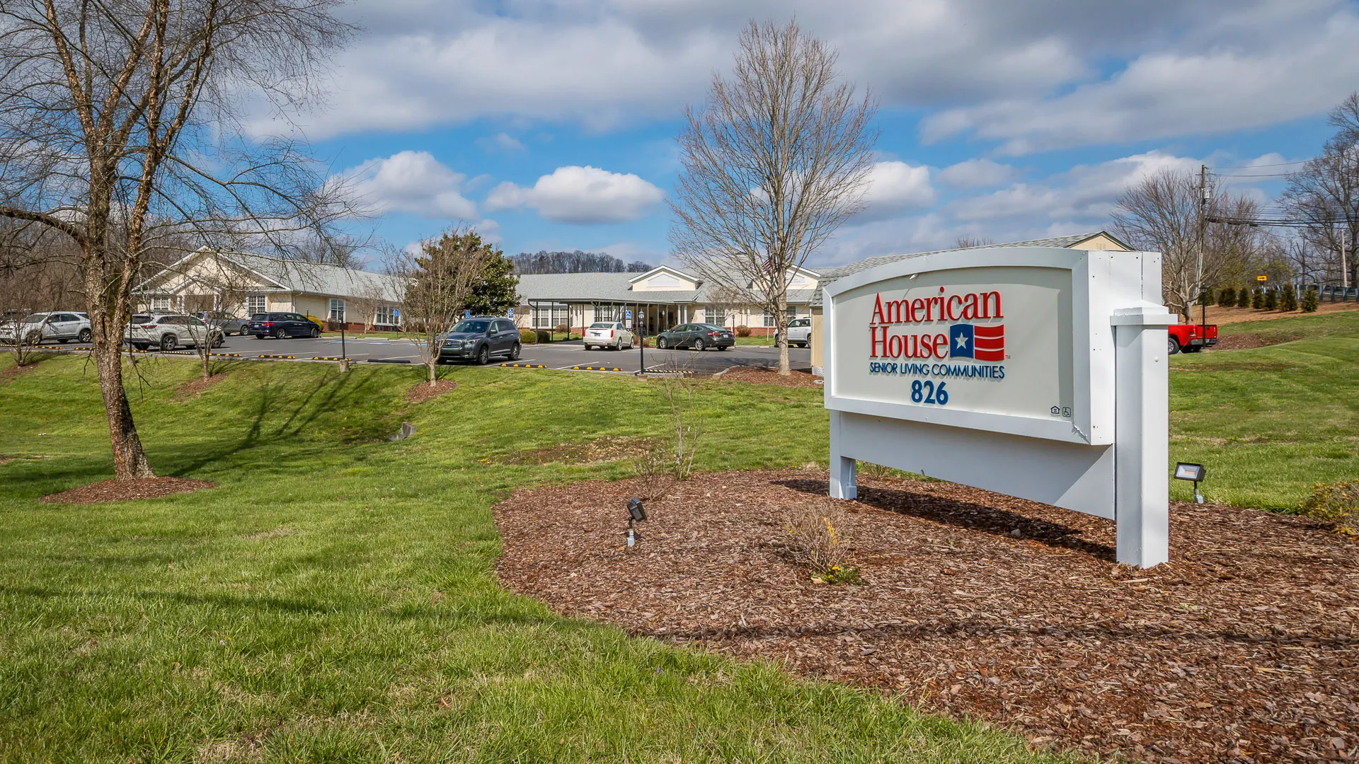 American House Bristol assisted living and memory care exterior with sign