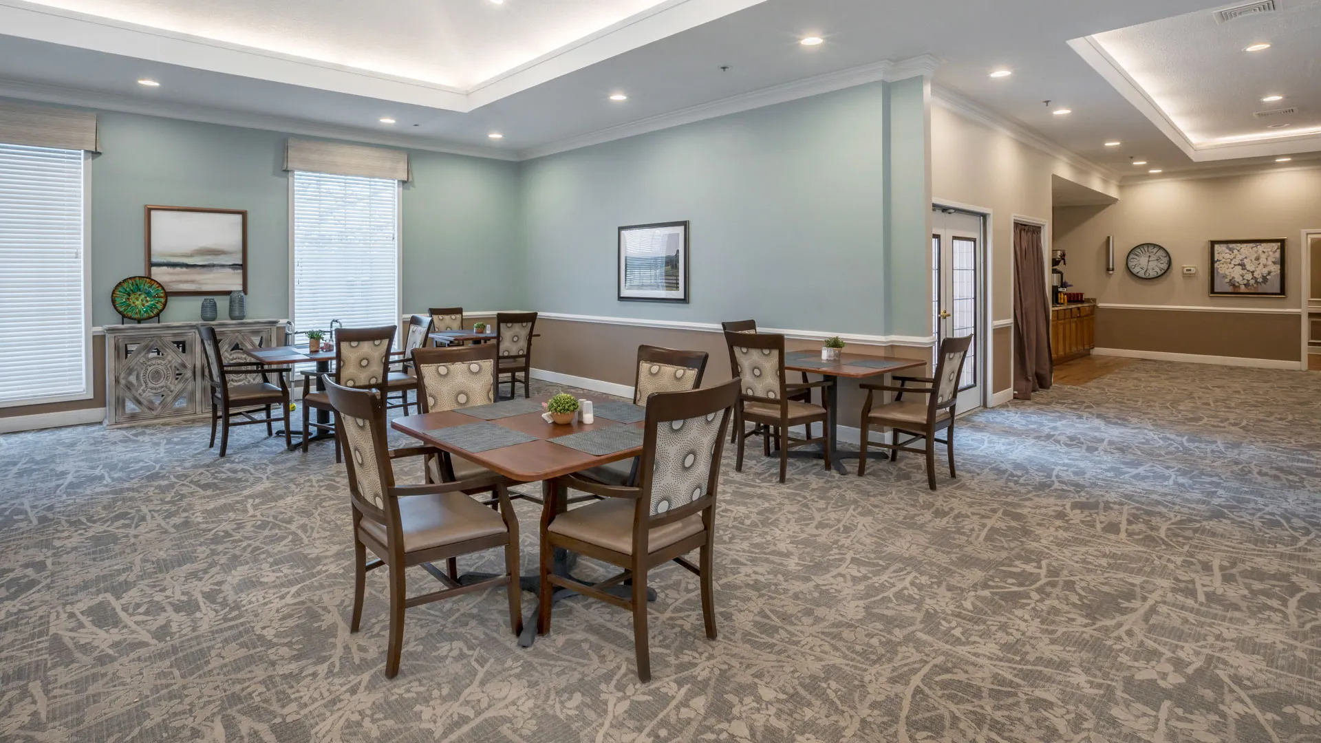 Dining Tables at American House Shallowford, an Assisted Living and Memory Care Facility