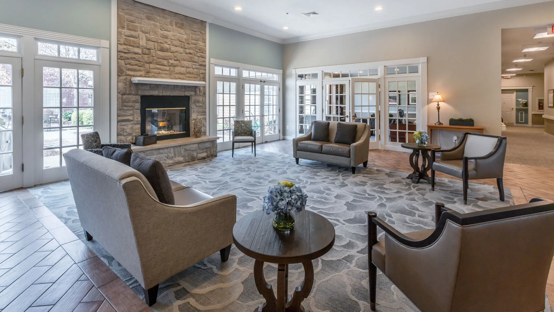 Cozy Lounge at American House Shallowford, an Assisted Living and Memory Care Facility
