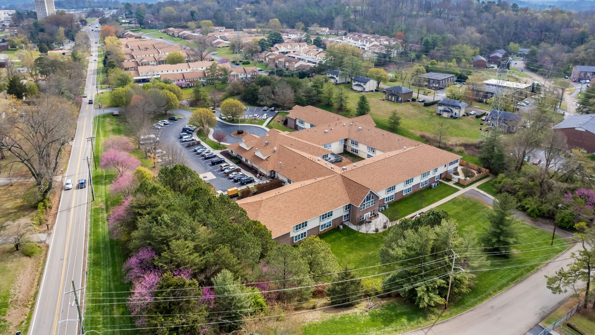 Aerial of American House West Knoxville Senior Living Facility