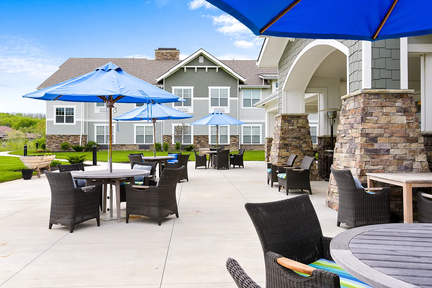 Patio at American House Burlington Creek Assisted Living and Memory Care