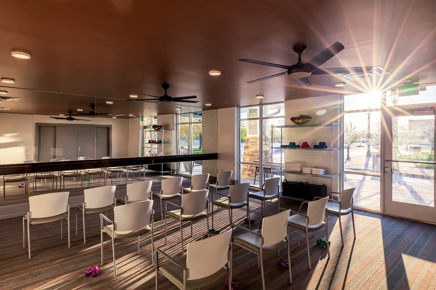 Accessible fitness room at American House Wildwood Village Assisted Living in MO