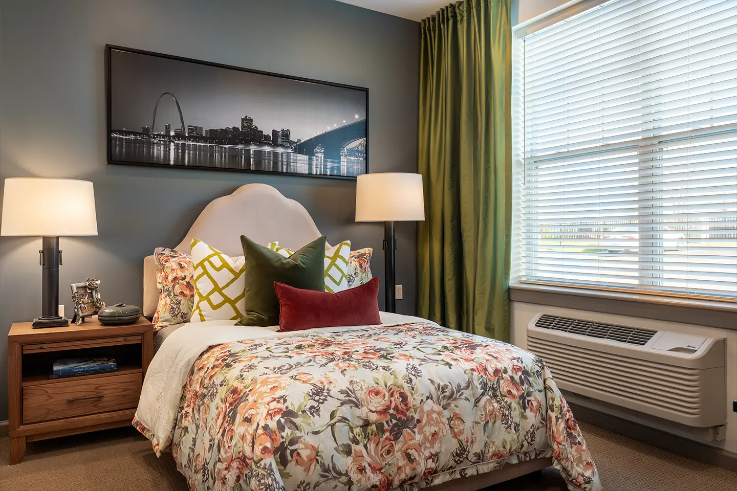 Model Bedroom at American House Wildwood Village, an assisted living community in Wildwood, MO