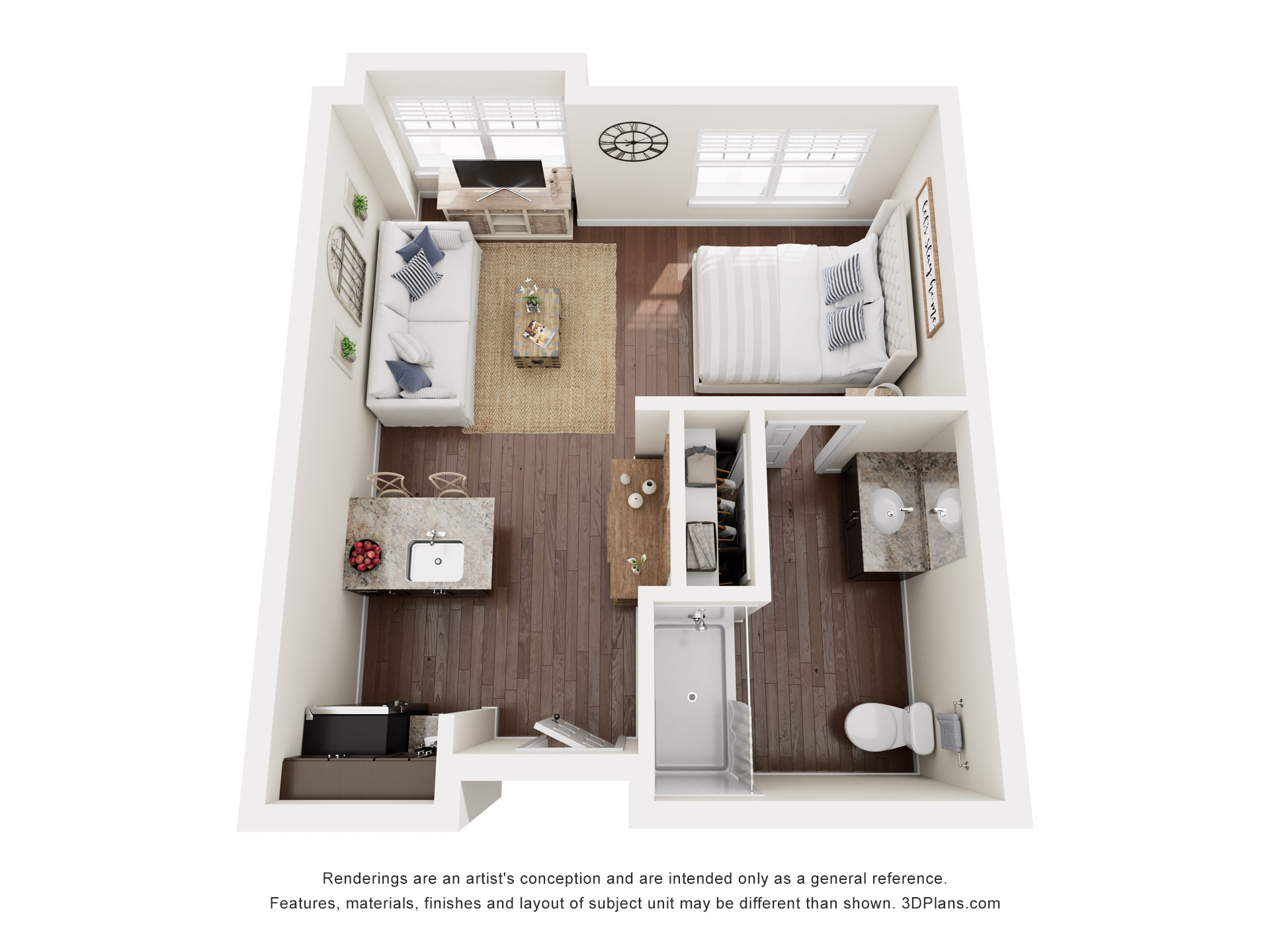 Assisted Living Studio Floor Plan at American House Burlington Creek