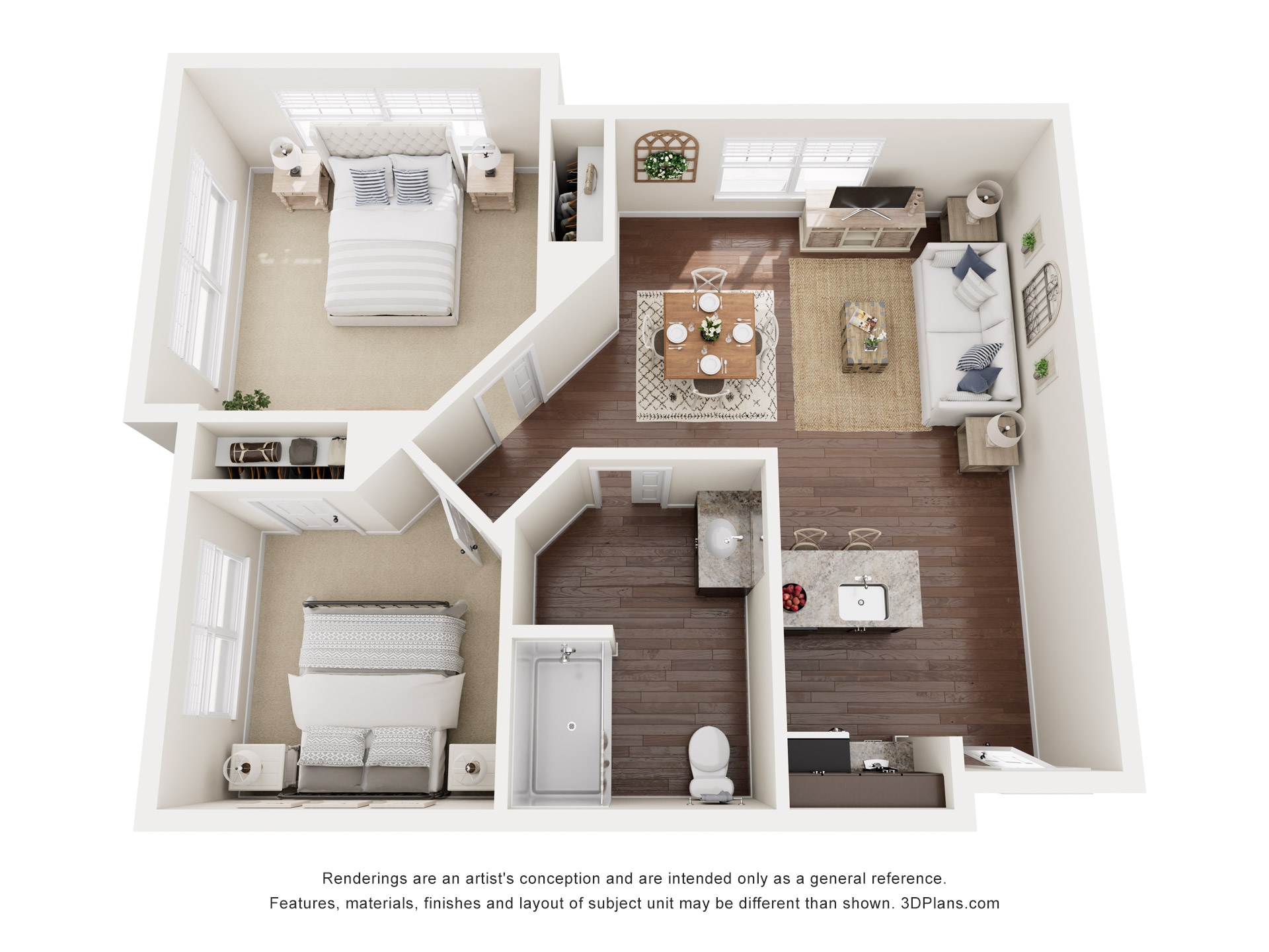 Assisted Living 1 Bedroom Floor Plan at American House Burlington Creek