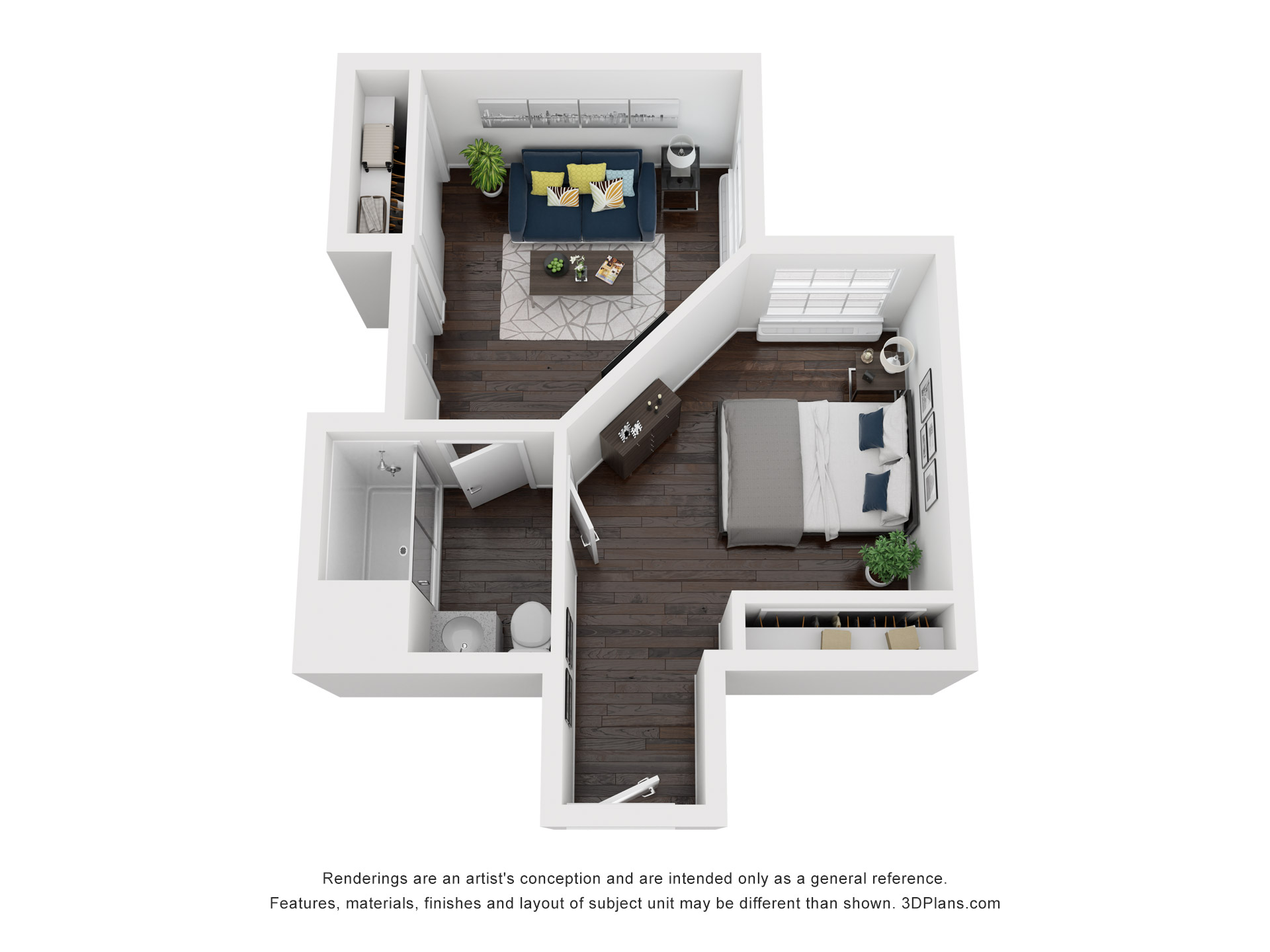 Assisted living/Memory Care 1 BR 510 sqft floor plan at American House Johnson City