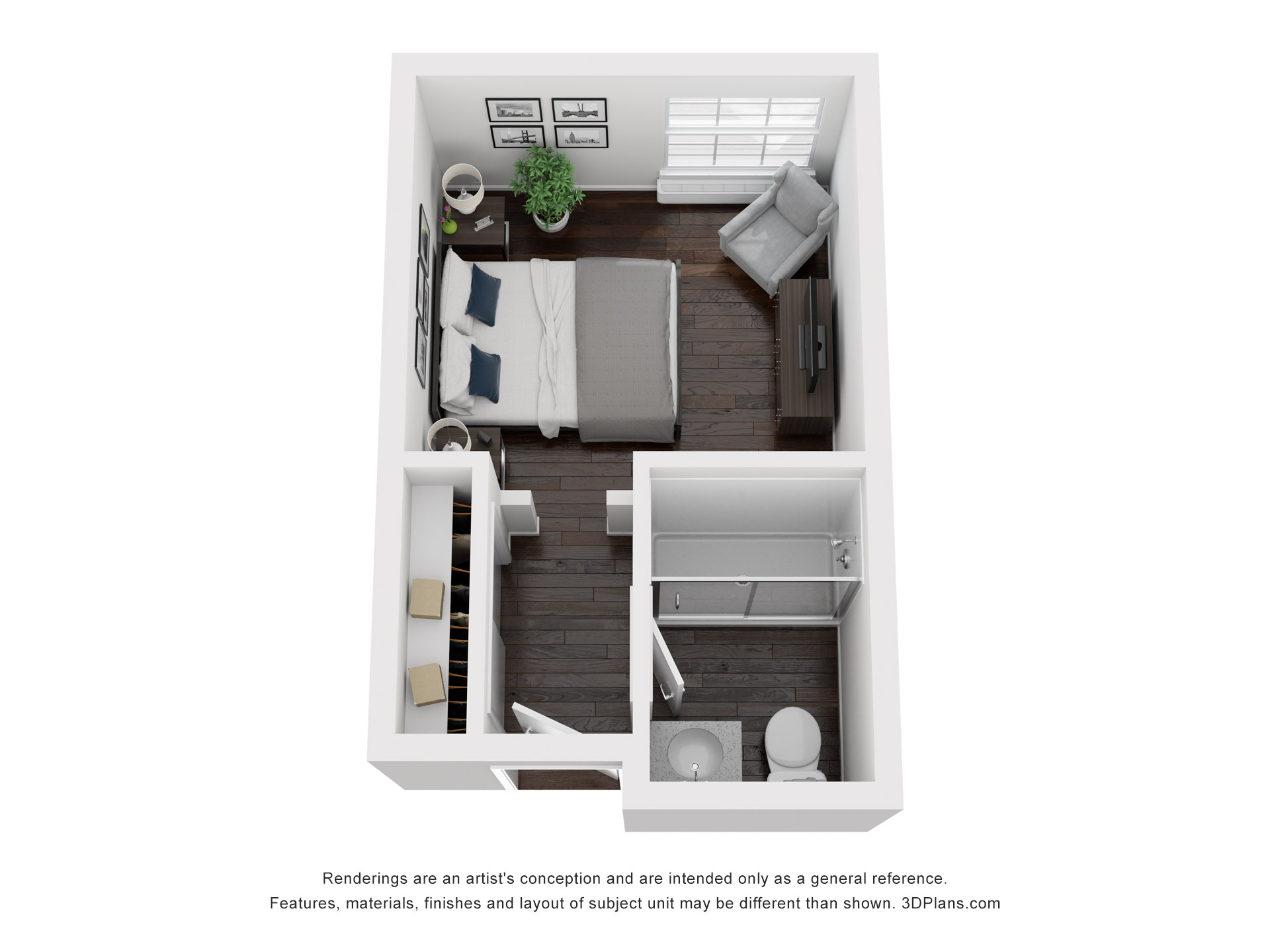 Assisted living/Memory Care 330 sqft studio floor plan at American House Johnson City