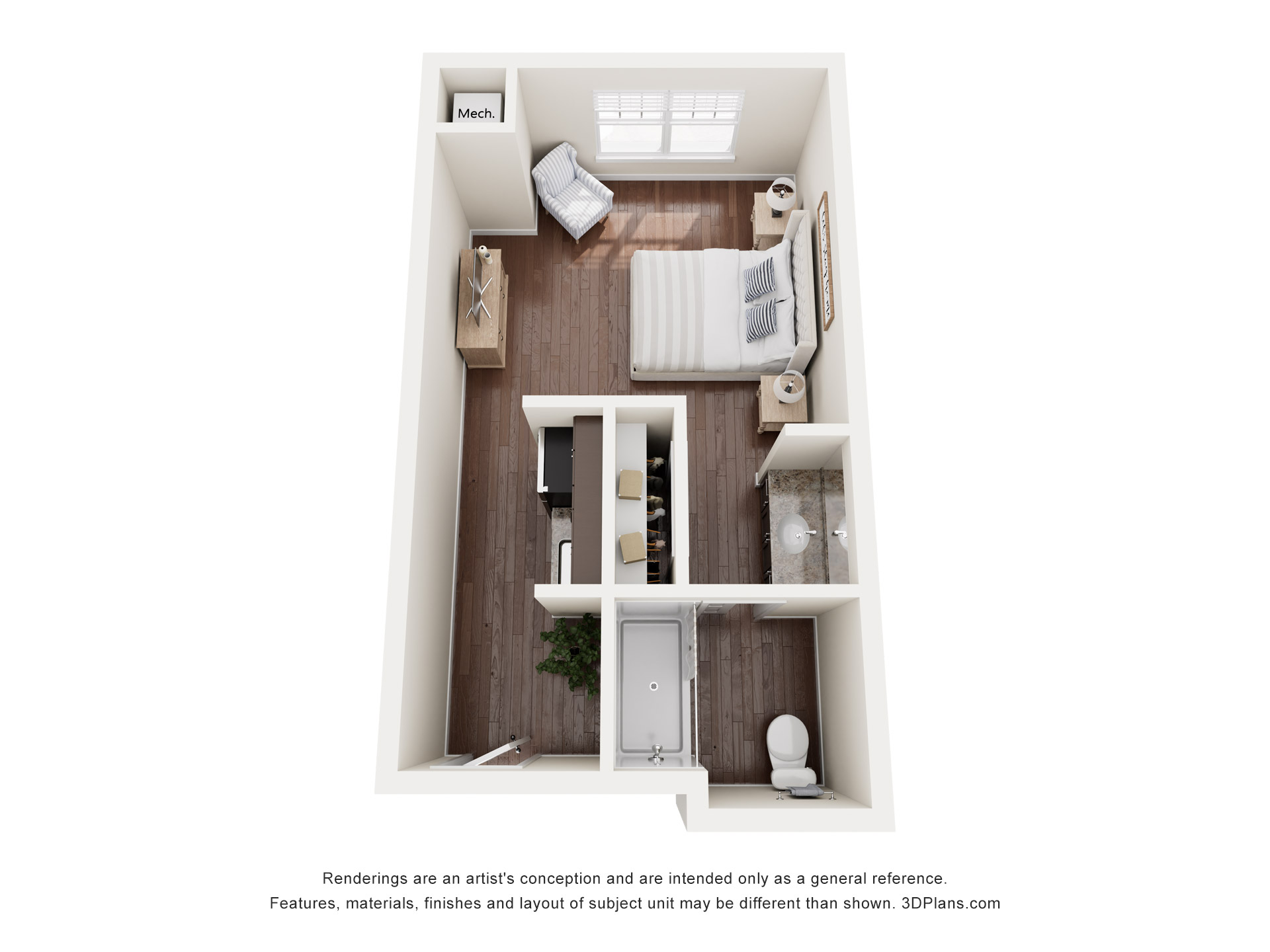 Assisted Living Studio Floor Plan at American House Town and Country