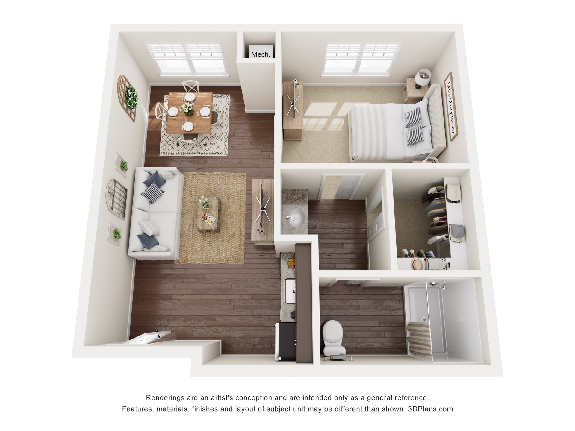 Assisted Living 1 Bedroom Floor Plan at American House Town and Country
