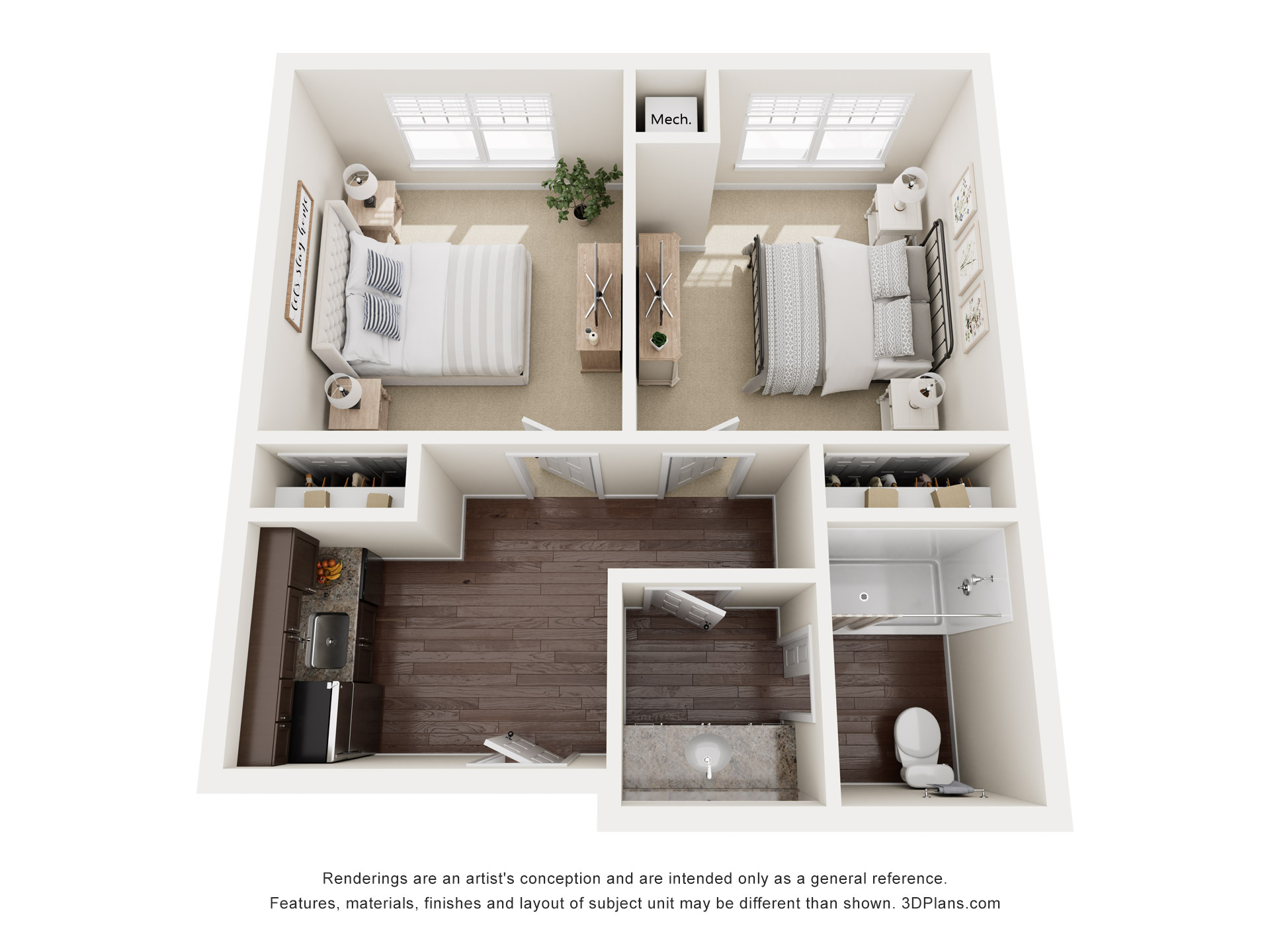 Memory Care Shared Suite Floor Plan at American House Town and Country