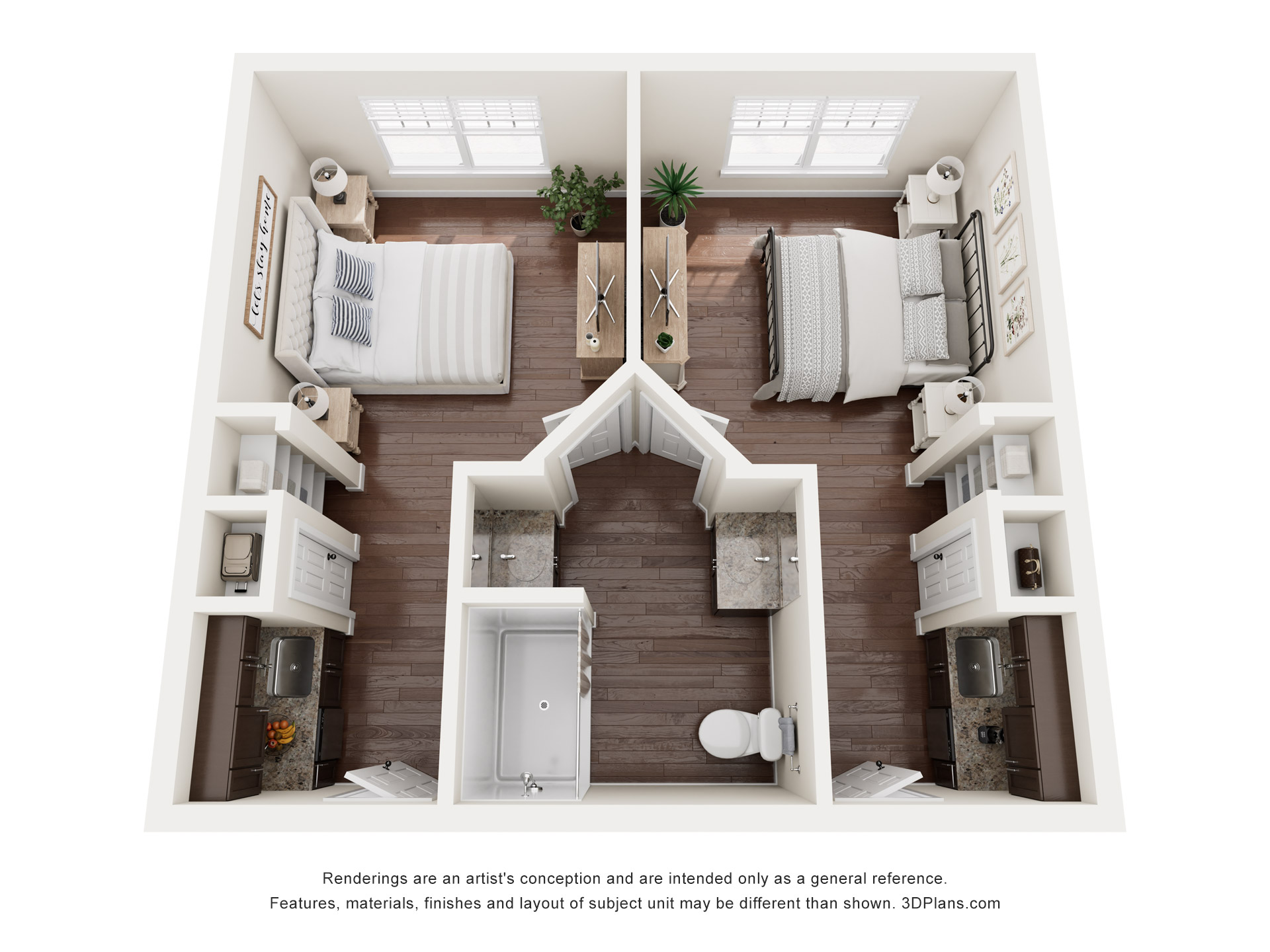 Memory Care Shared Suite Floor Plan at American House Wildwood Village