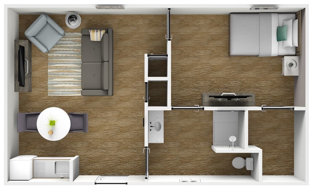 Assisted Living 1 BR floor plan at American House Hamilton Place