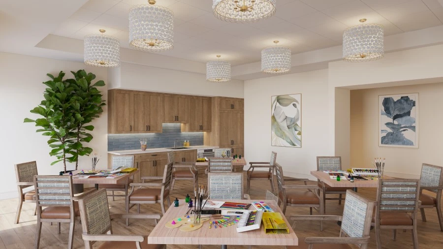 activity room at senior housing in Haslett Michigan