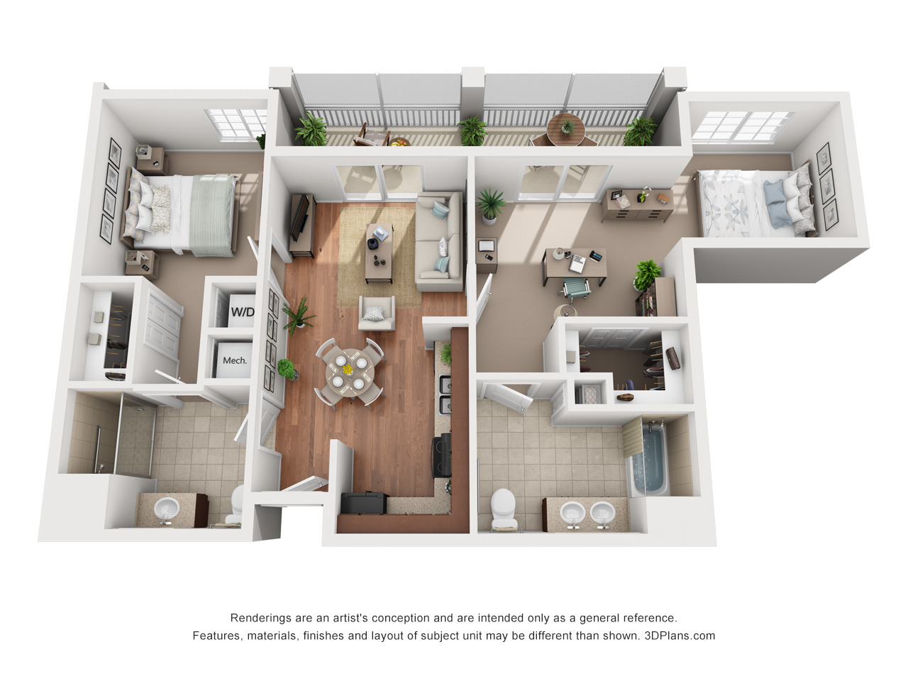 A floor plan for a spacious senior living apartment at a retirement home in the Florida Panhandle.