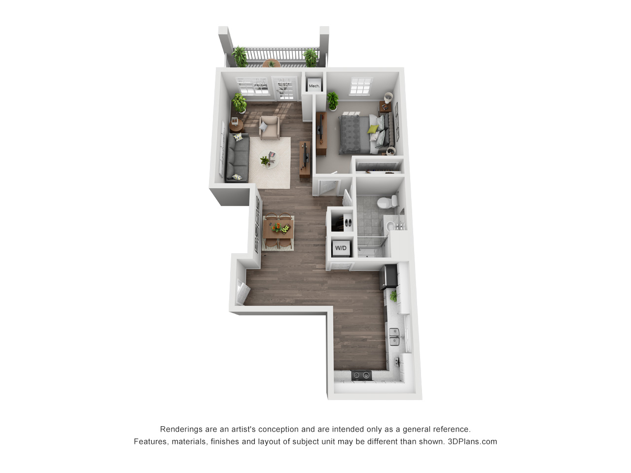 American House Bonita Springs III 1 bedroom 1 bathroom 815 sq feet floor plan