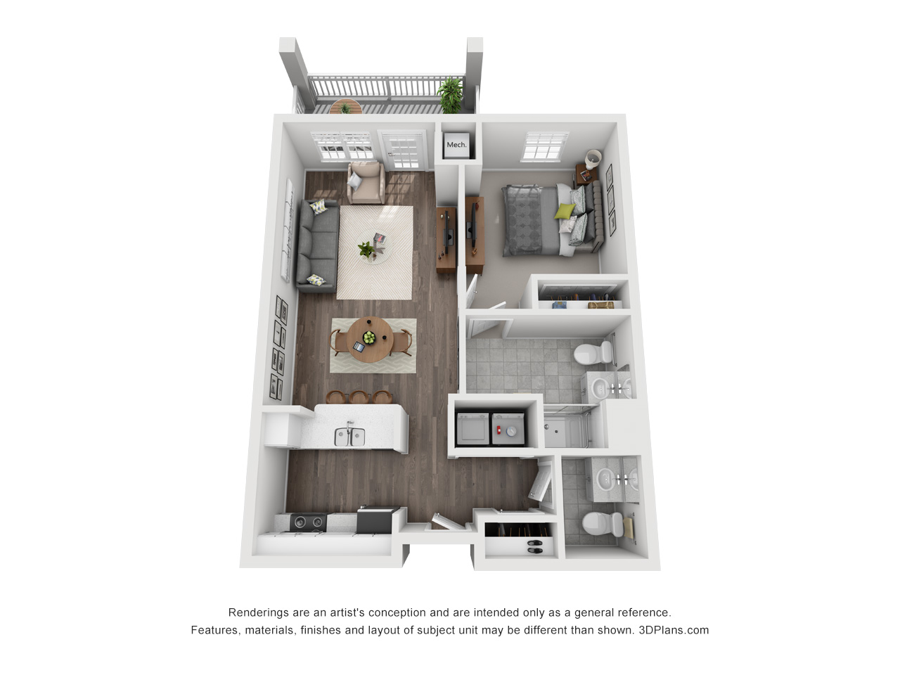 American House Bonita Springs III 1 bedroom 2 bathroom 1,035 floor plan
