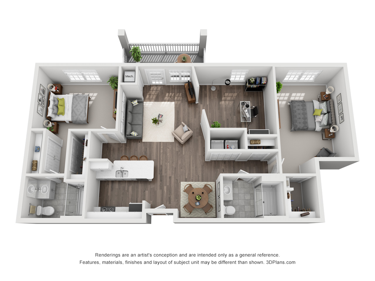 American House Bonita Springs III 2 bedroom 2 bathroom 1,265 floor plan