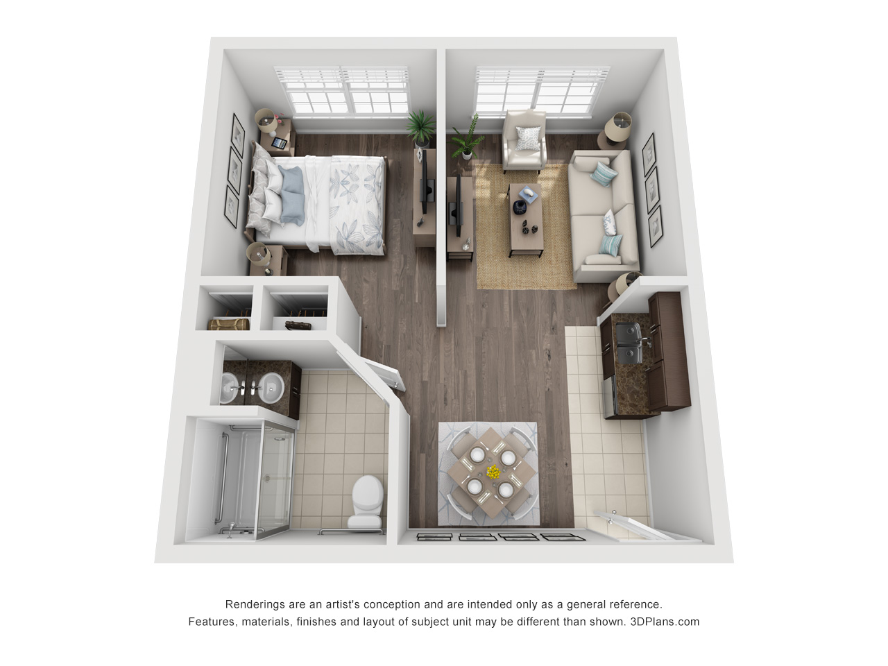 American House Bonita Springs 1 bedroom floor plan
