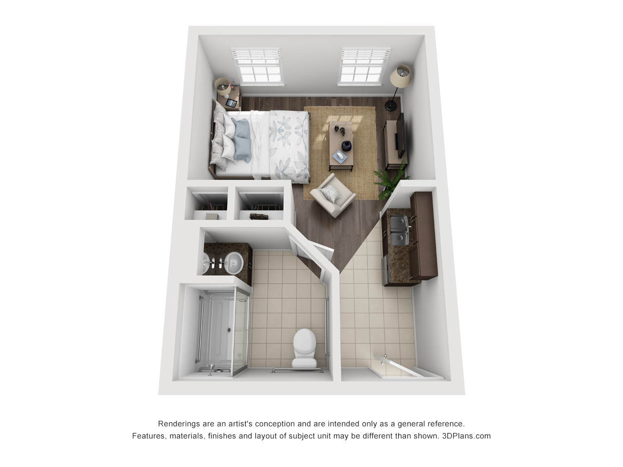 American House Bonita Springs 320 sq feet studio floor plan