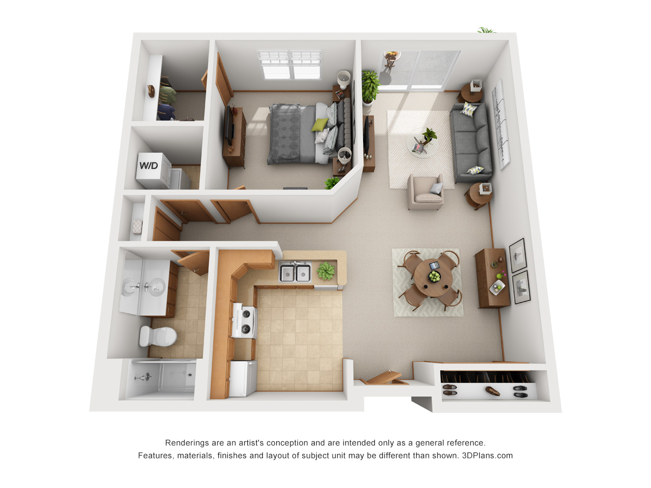 American House Cedarlake senior and assisted living 1 BR 840 sq ft floor plan