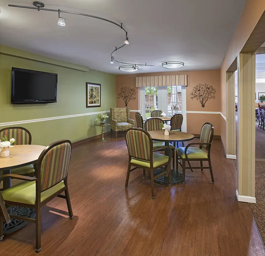 Dining area at American House Livonia, a senior living community in Livonia, Michigan