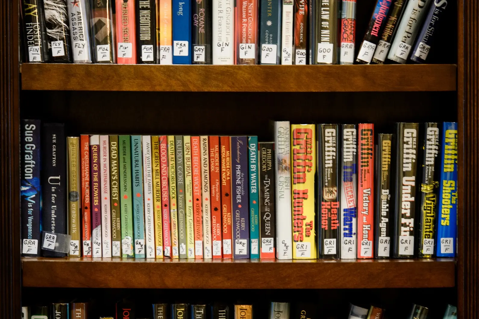 Library books in the library of a senior living community in Niceville, FL