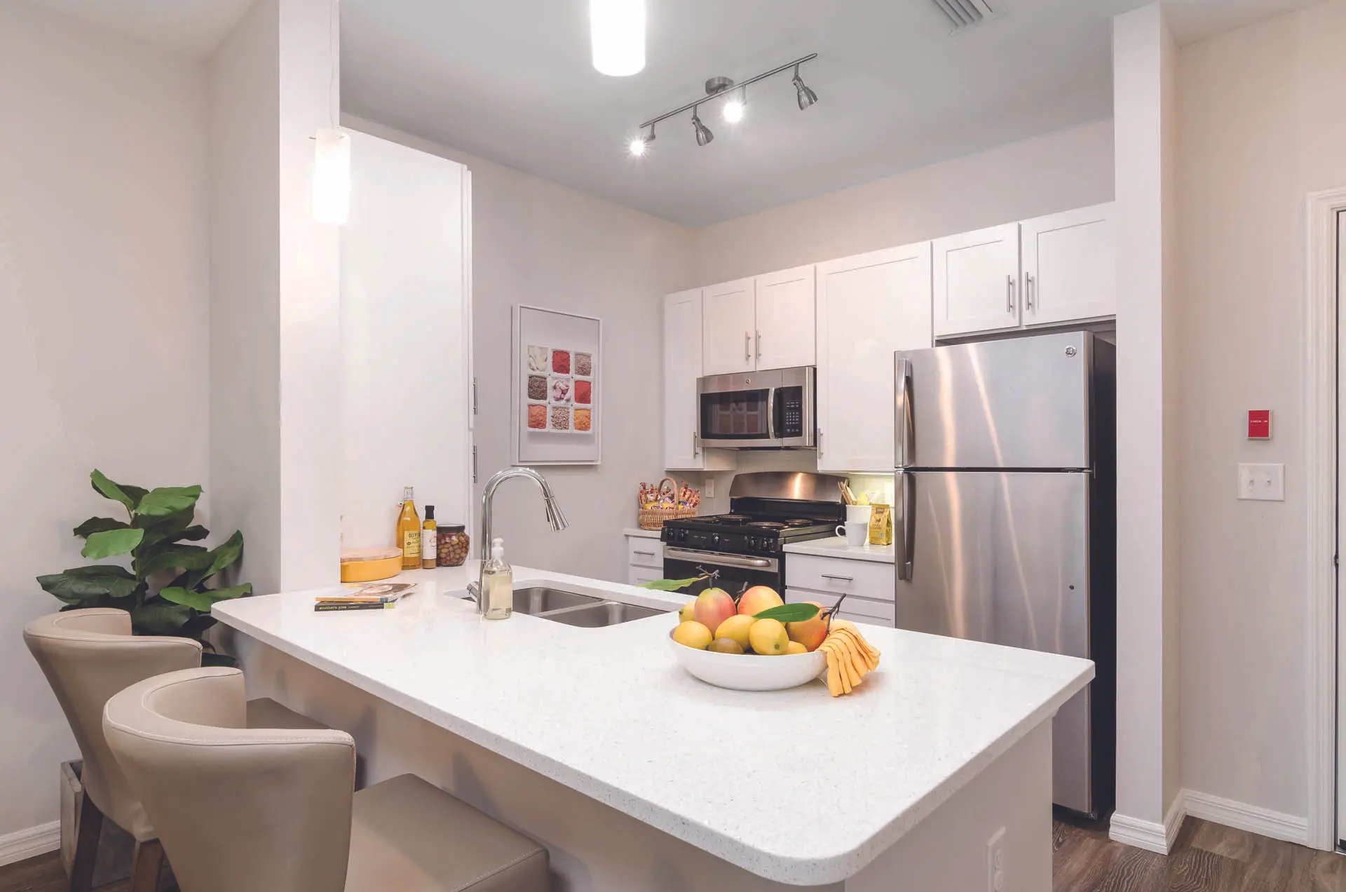 Kitchen of a senior apartment at a senior living community in Bonita Springs, FL