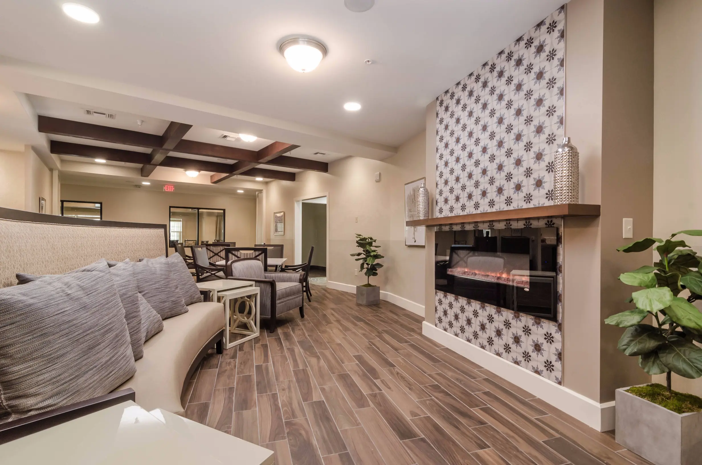 Lobby / common area at American House Coconut Point, a senior living community in Estero, FL