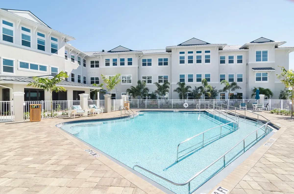 Pool at American House Fort Myers retirement home