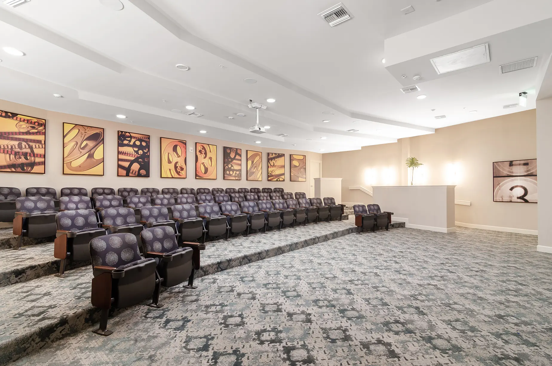 Movie theater at American House Fort Myers