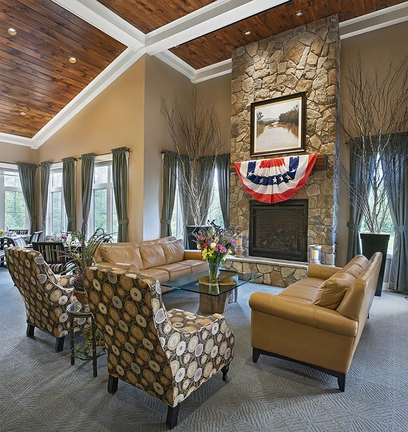 Lobby at American House Jenison Elder Home