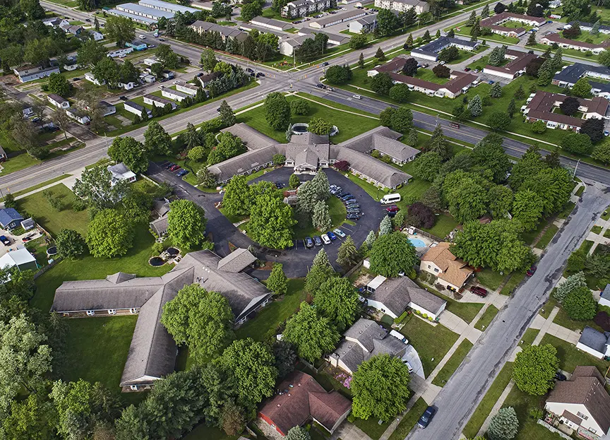 Aerial view at American House Kentwood Senior Living Community