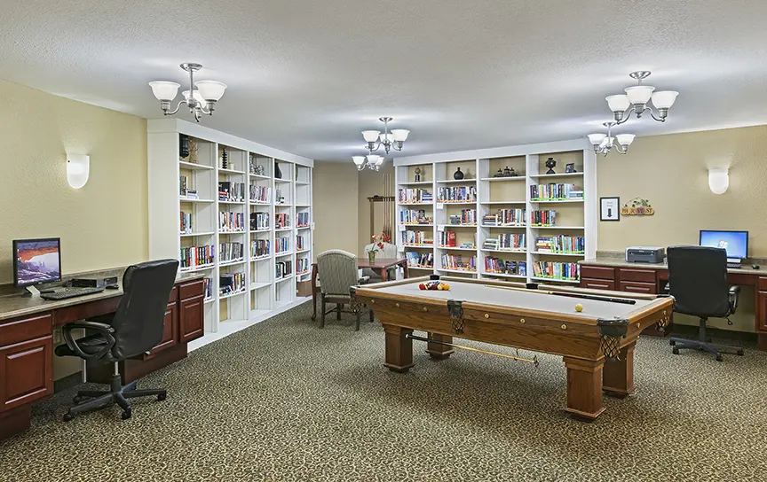 Activities room at American House Milford, an assisted living community in Milford, Michigan