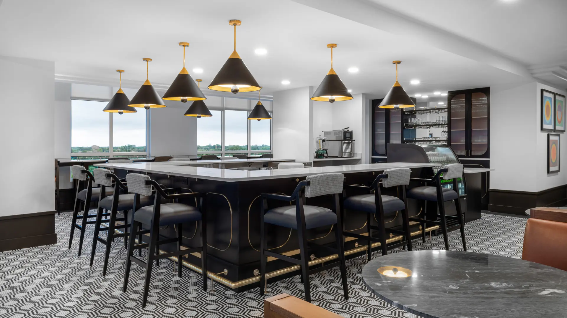 Top floor bistro at American House Oak Park, a luxury retirement community in Oak Park, Illinois adsf