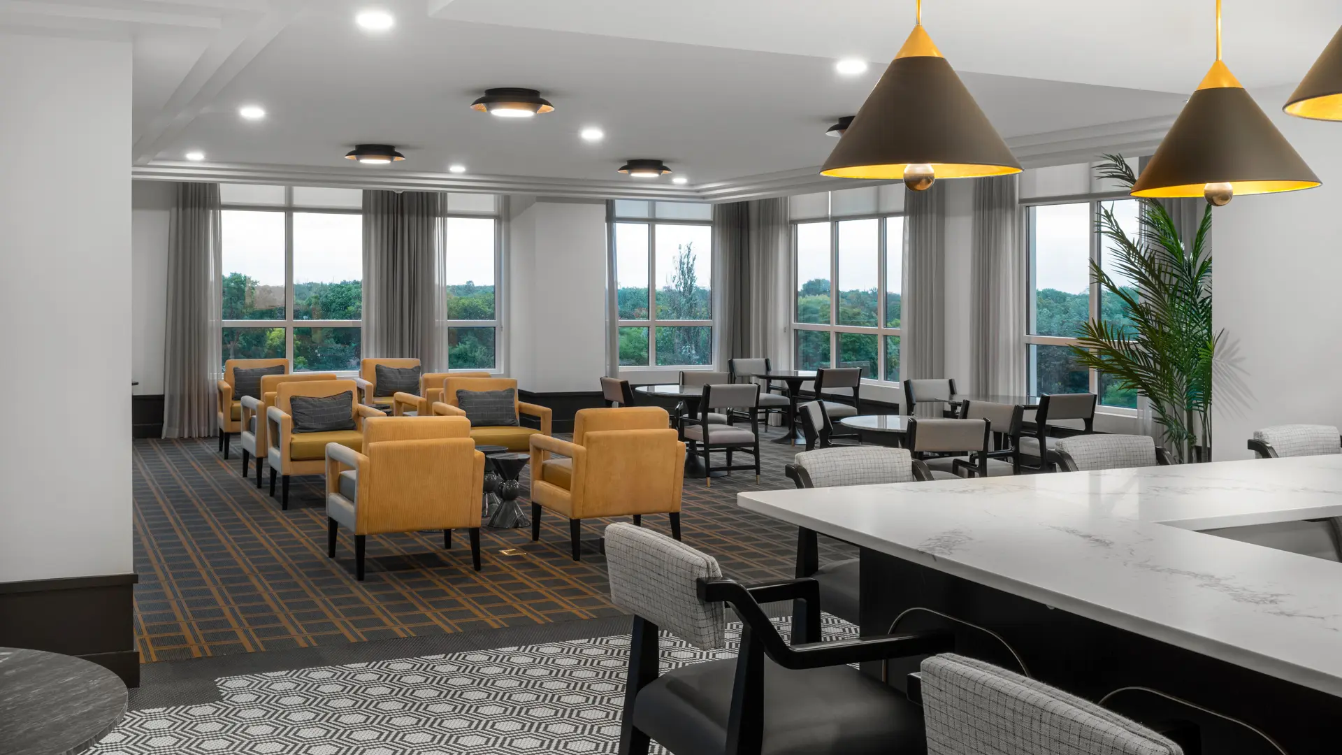 Top floor bistro at American House Oak Park, a luxury senior living community in Oak Park, Illinois