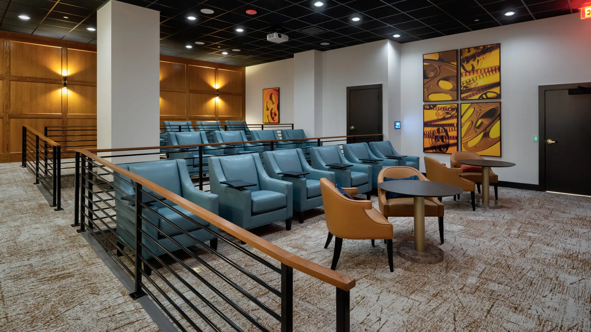Theater at American House Oak Park, a luxury retirement home in Oak Park, Illinois