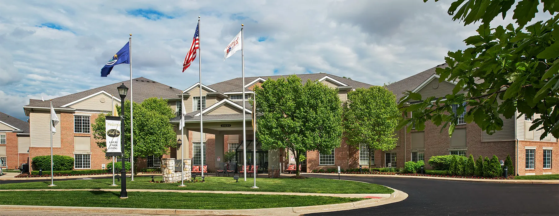 Exterior of American House Park Place, a retirement home in Macomb County, Michigan