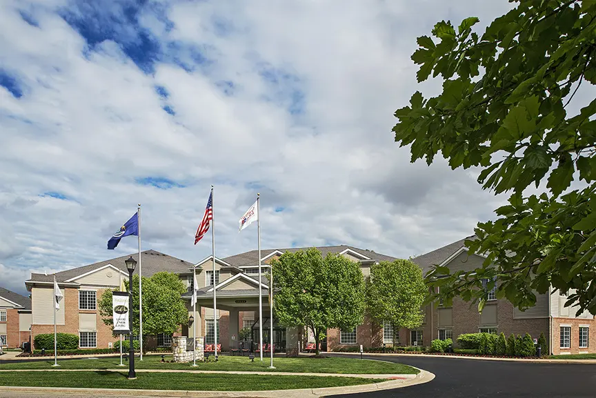 Exterior of American House Park Place, a retirement home in Macomb County, Michigan