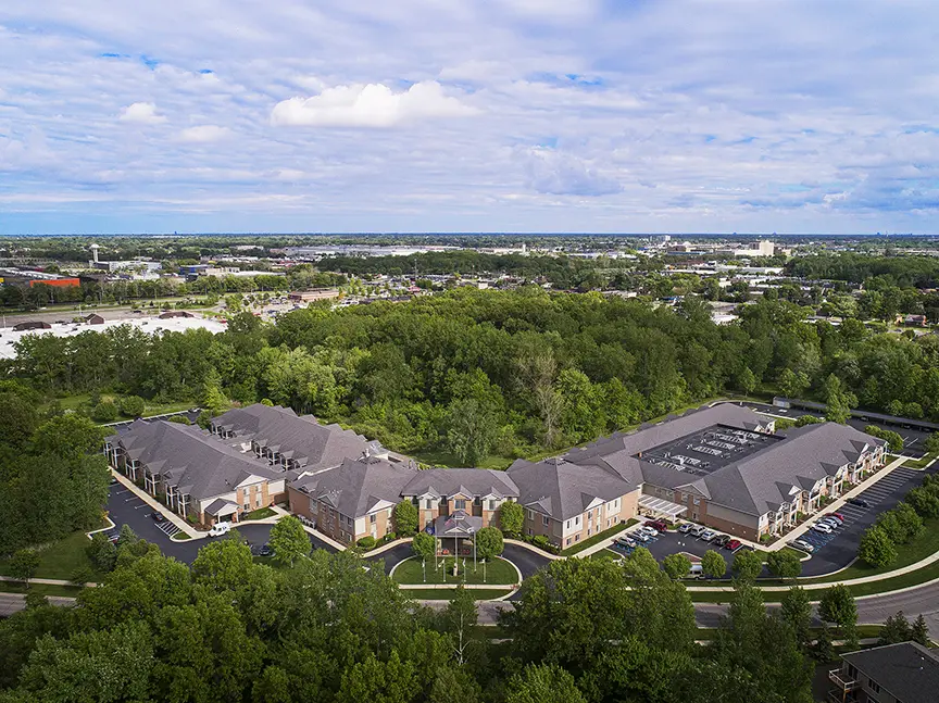Bird's eye view of American House Park Place, an assisted living facility in Macomb County, Michigan