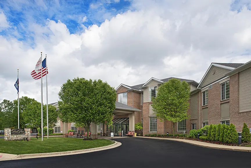 Exterior view of American House Park Place, an assisted living facility in Macomb County, Michigan