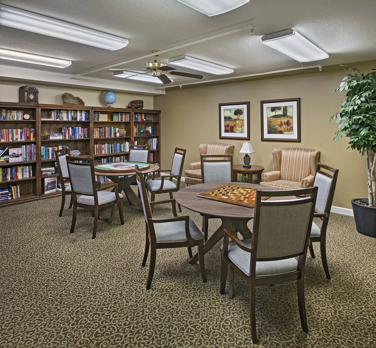 Games room at American House Petoskey, an assisted living facility in Petoskey, Michigan