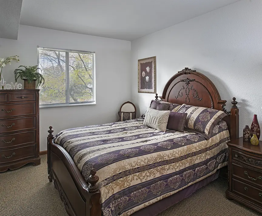 Bedroom at American House senior home, in Taylor, MI.