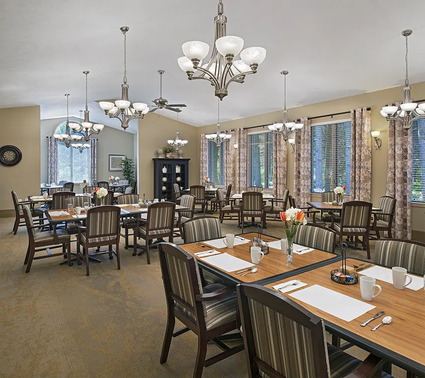 Dining area at American House memory care in Spring Lake, MI