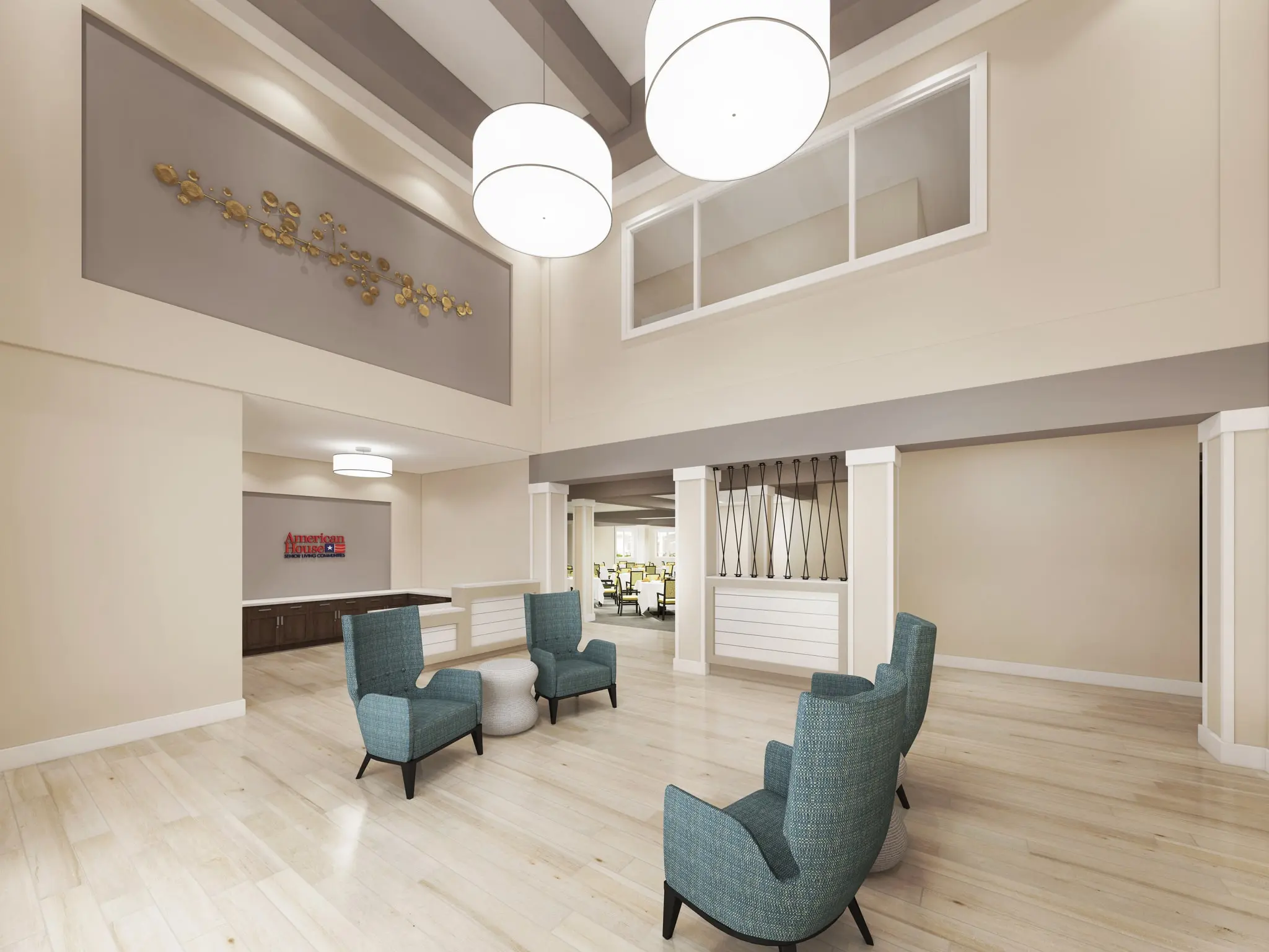 Foyer at American House assisted living in St. Petersburg, FL
