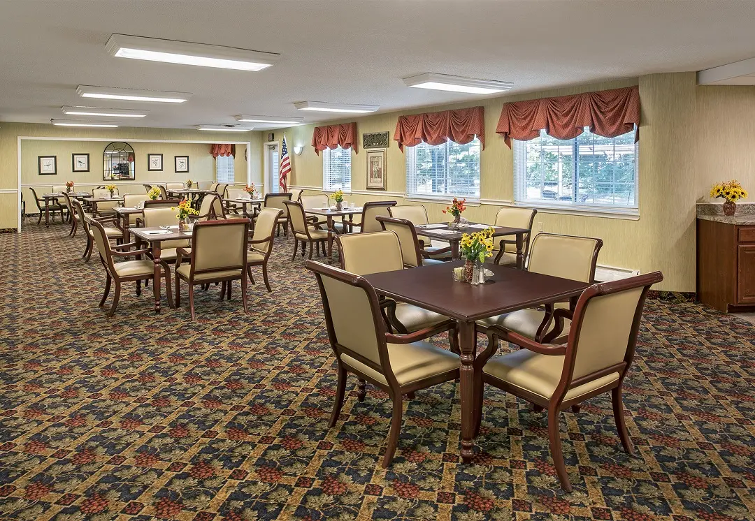 Dining room at American House independent living community in Westland, MI