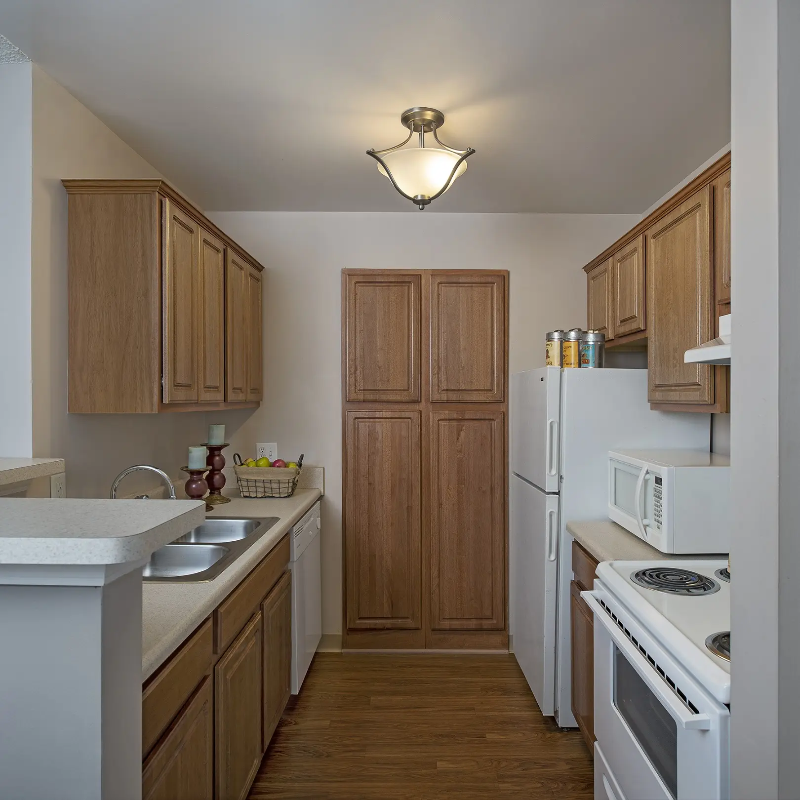 Kitchen in a senior living apartment at American House in Westland, MI